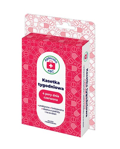 Apteczka ABC Kasetka tygodniowa 4 pory dnia czerwona 1 szt.