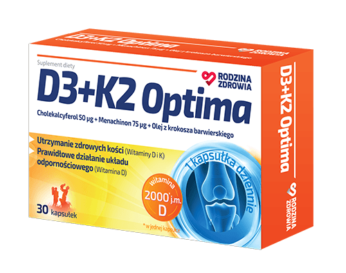 Rodzina Zdrowia D3 + K2 Optima 2000 j.m. 30 kapsułek
