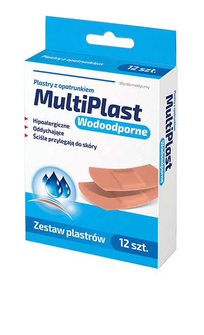 Rodzina Zdrowia MultiPlast plastry z opatrunkiem wodoodporny 12 sztuk