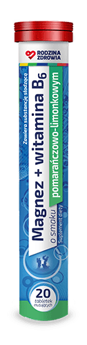 Rodzina Zdrowia Magnez + Witamina B6 o smaku pomarańczowo-limonkowym 20 tabletek musujących