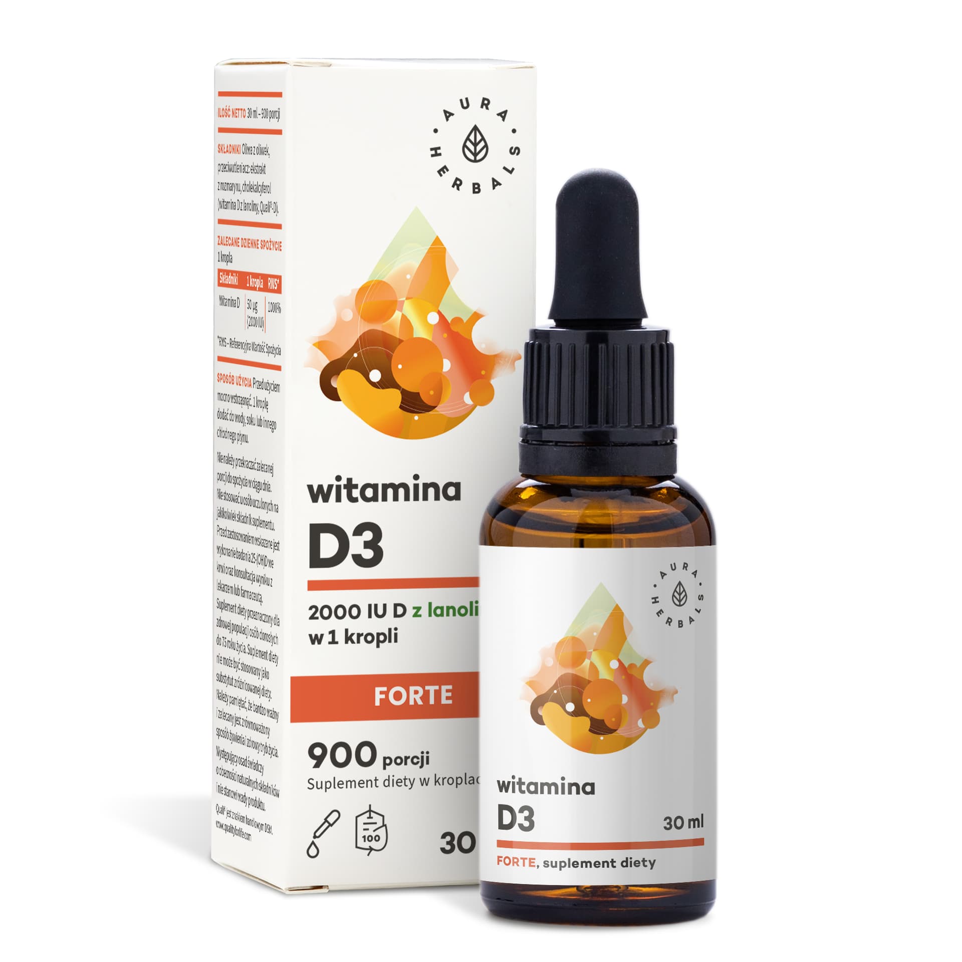 Witamina D3 Forte 2000 IU 900 kropli doustnych 30 ml