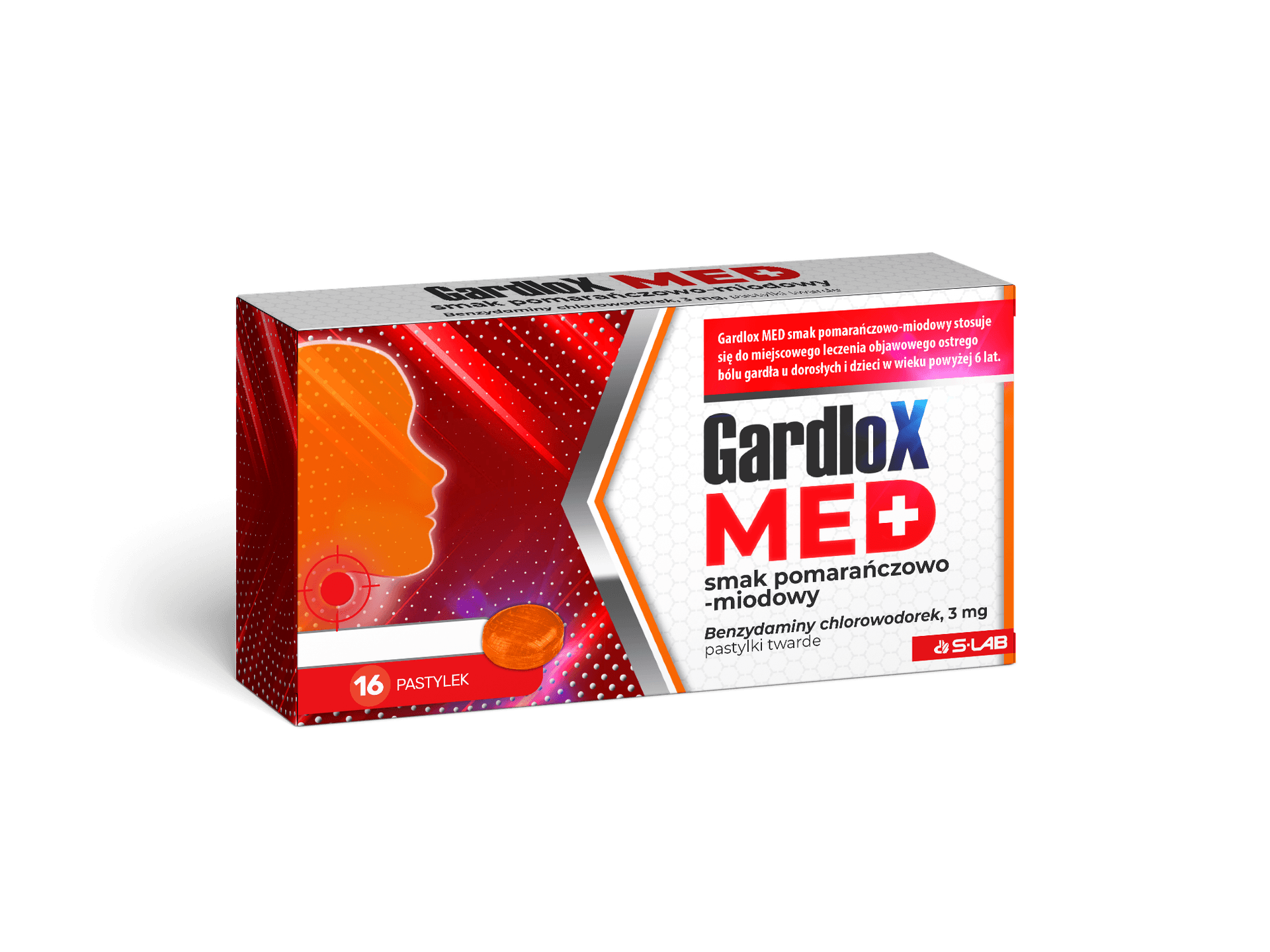 Gardlox Med smak pomarańczowo-miodowy 16 pastylek