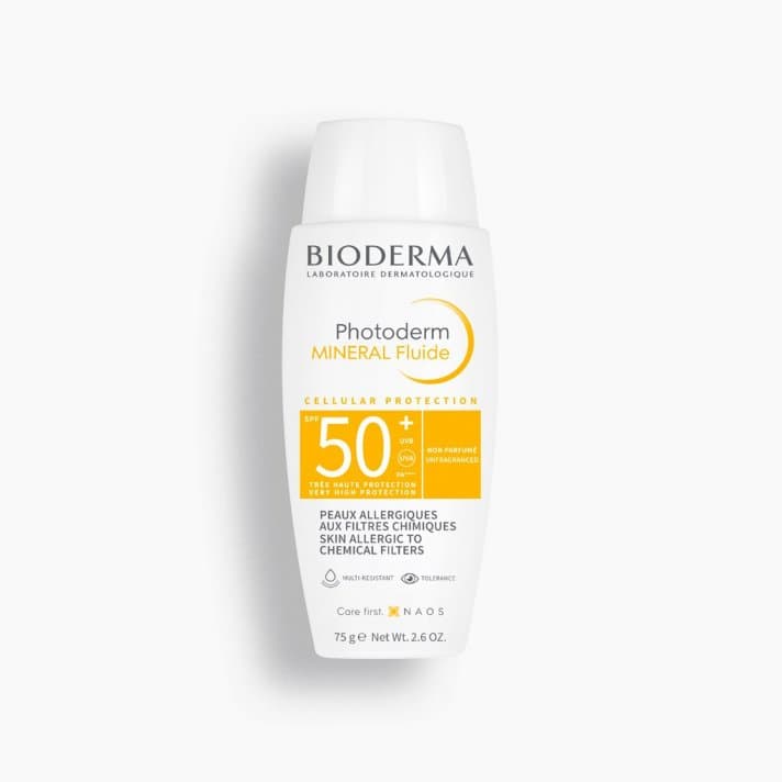 Bioderma Photoderm Mineral Fluide Fluid do skóry wrażliwej i alergicznej mineralny SPF 50+ 75 g
