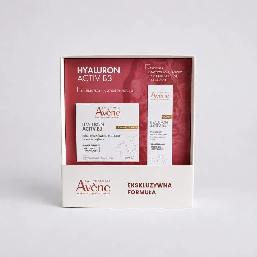 Avène Hyaluron Activ B3 zestaw: krem pod oczy o potrójnym działaniu korygującym 15 ml + krem regenerujący komórki 50 ml