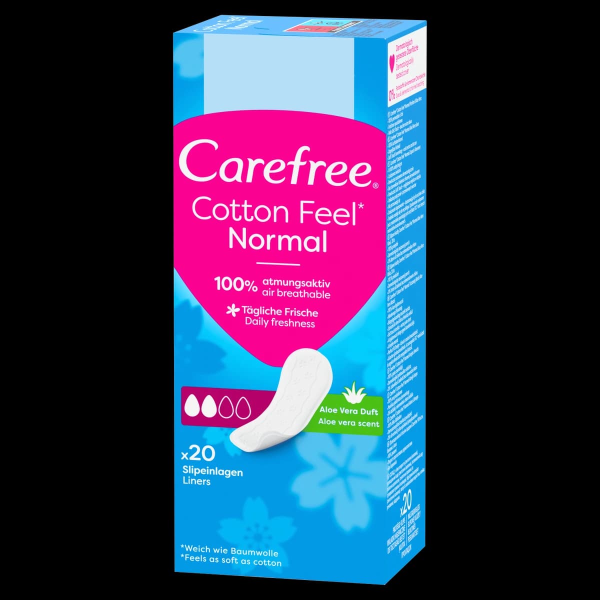 Carefree Cotton Feel Normal wkładki higieniczne zapach aloesowy 20 sztuk