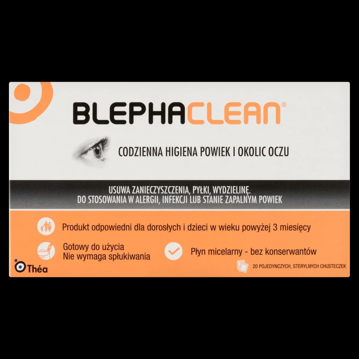 Blephaclean pojedyncze sterylne chusteczki 20 sztuk