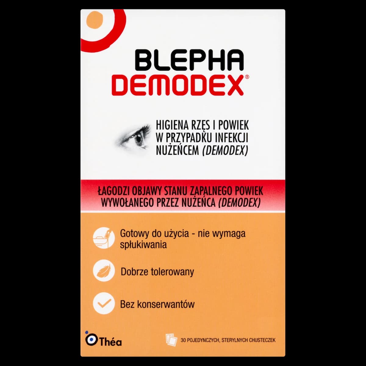 Blephademodex pojedyncze sterylne chusteczki 30 sztuk