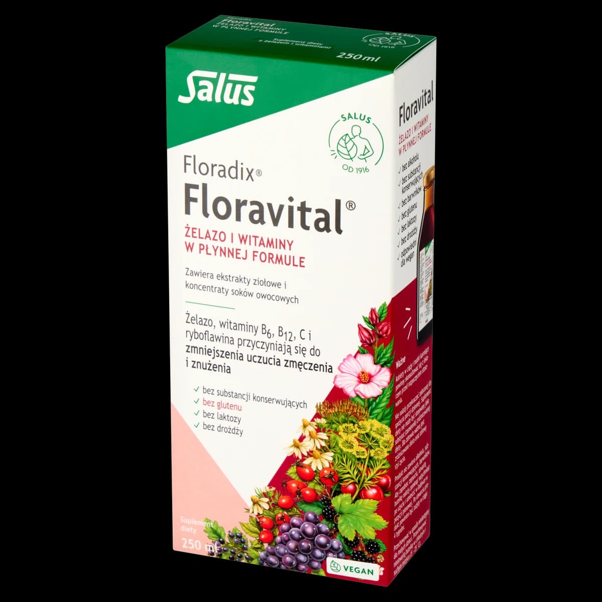 Floradix Floravital żelazo i witaminy płyn bezglutenowy 250 ml