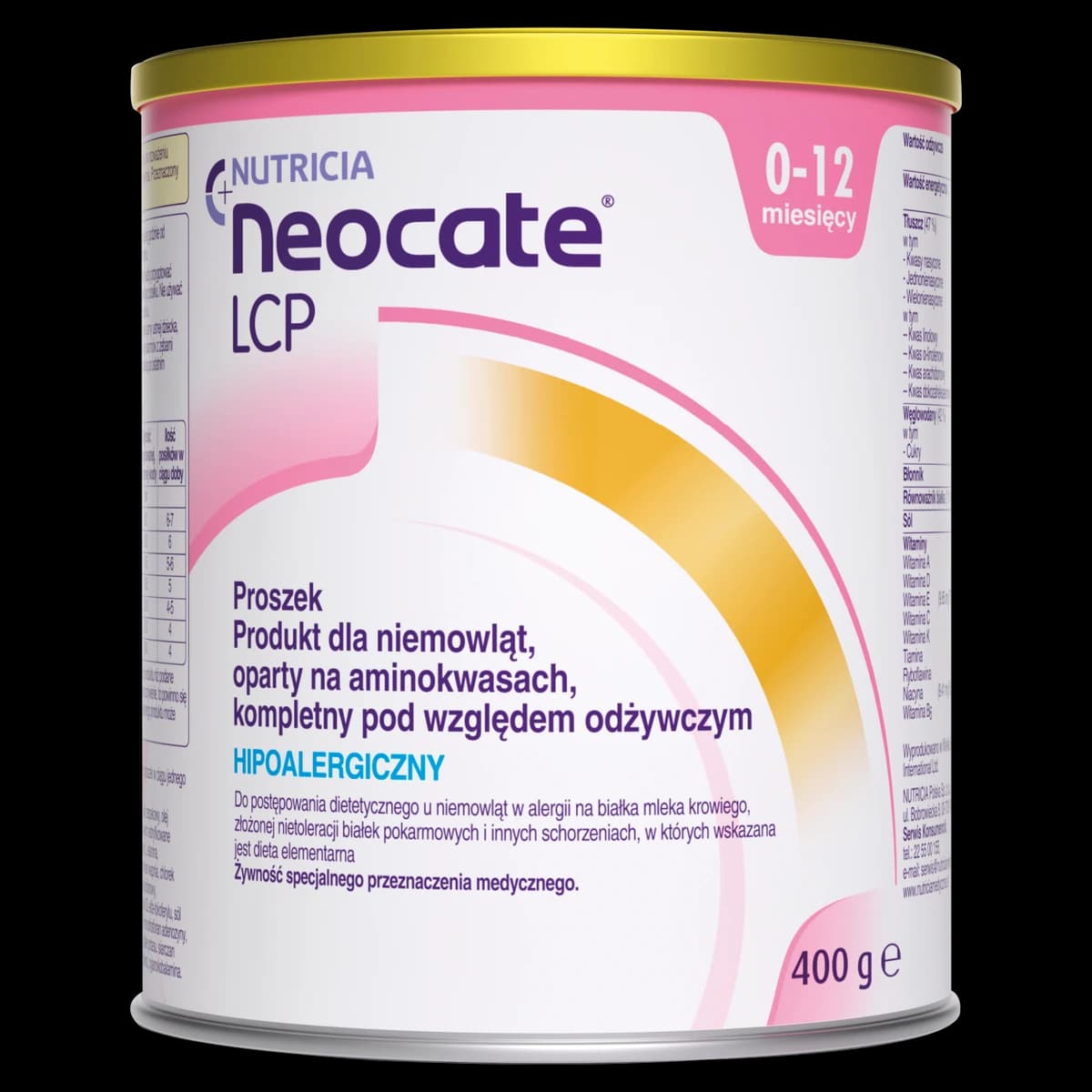 Nutricia Neocate LCP Żywność specjalnego przeznaczenia medycznego 400 g