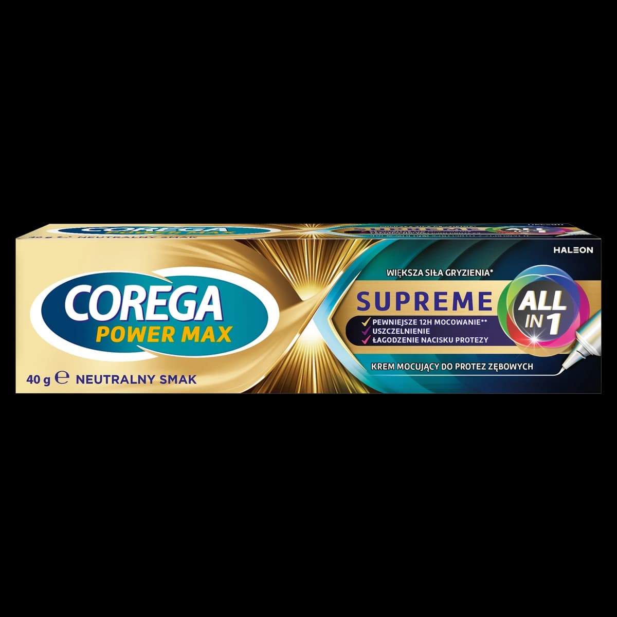 Corega Power Max Supreme All in 1 Krem mocujący do protez zębowych neutralny smak 40 g