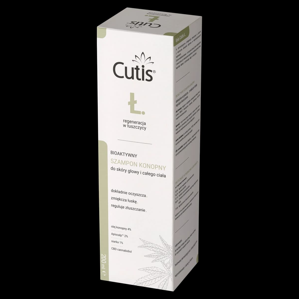 Cutis Ł-ŁUSZCZYCA bioaktywny szampon konopny + CBD 200 ml