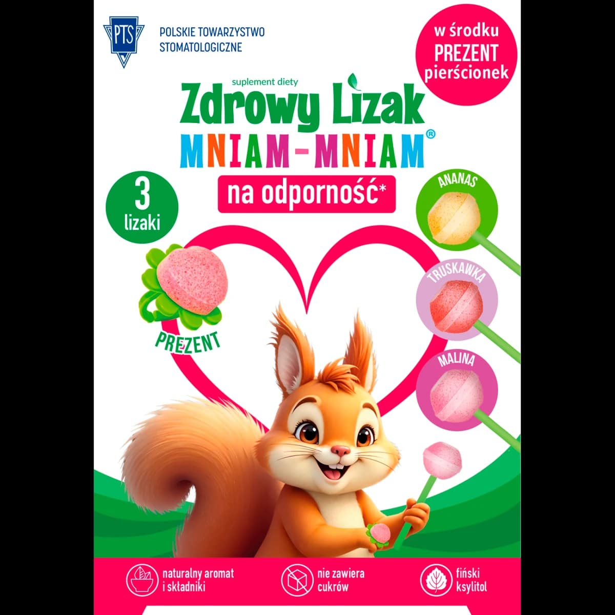 Zdrowy Lizak Mniam-Mniam z witaminami C i D3 3 sztuki + prezent