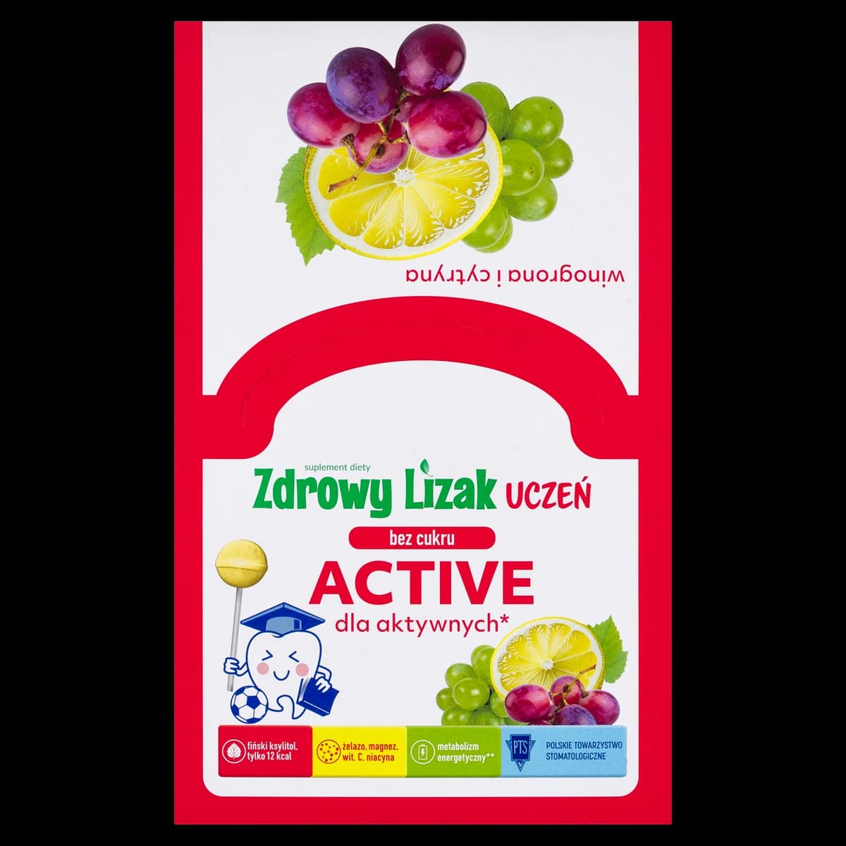 Zdrowy Lizak Uczeń Active bez cukru 40 sztuk