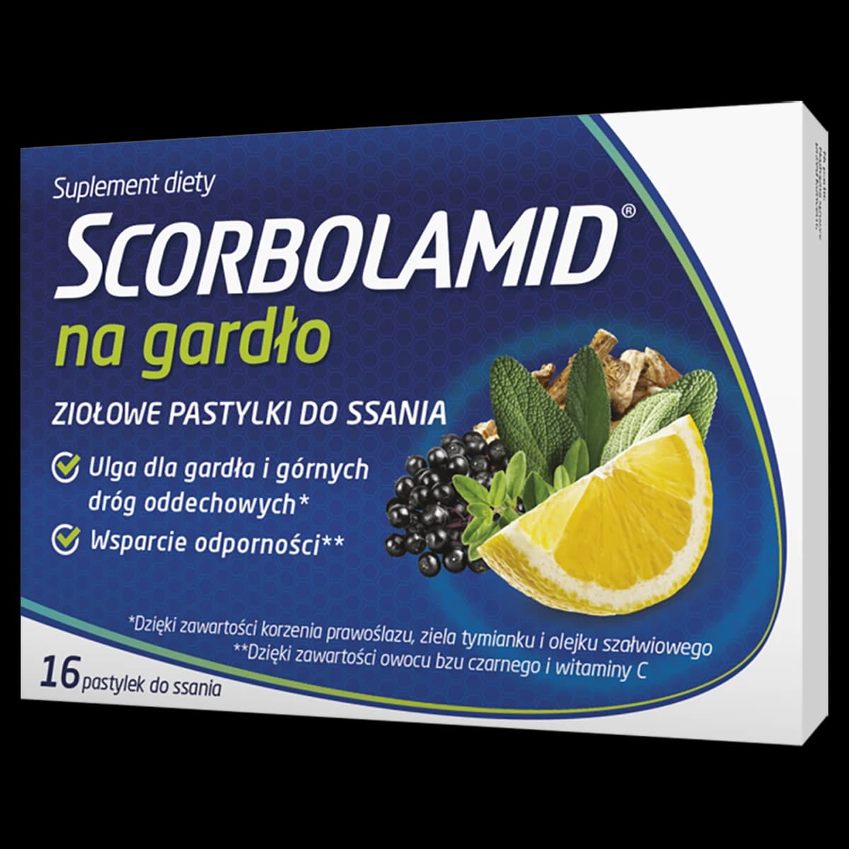 Scorbolamid na gardło 16 tabletek do ssania