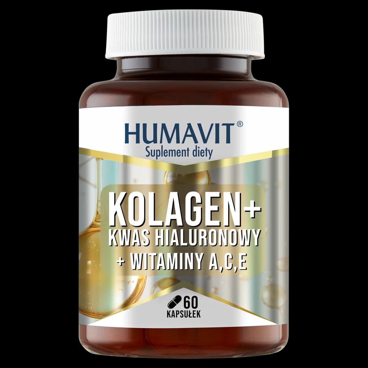 Humavit Kolagen + kwas hialuronowy + witaminy A C E 60 kapsułek