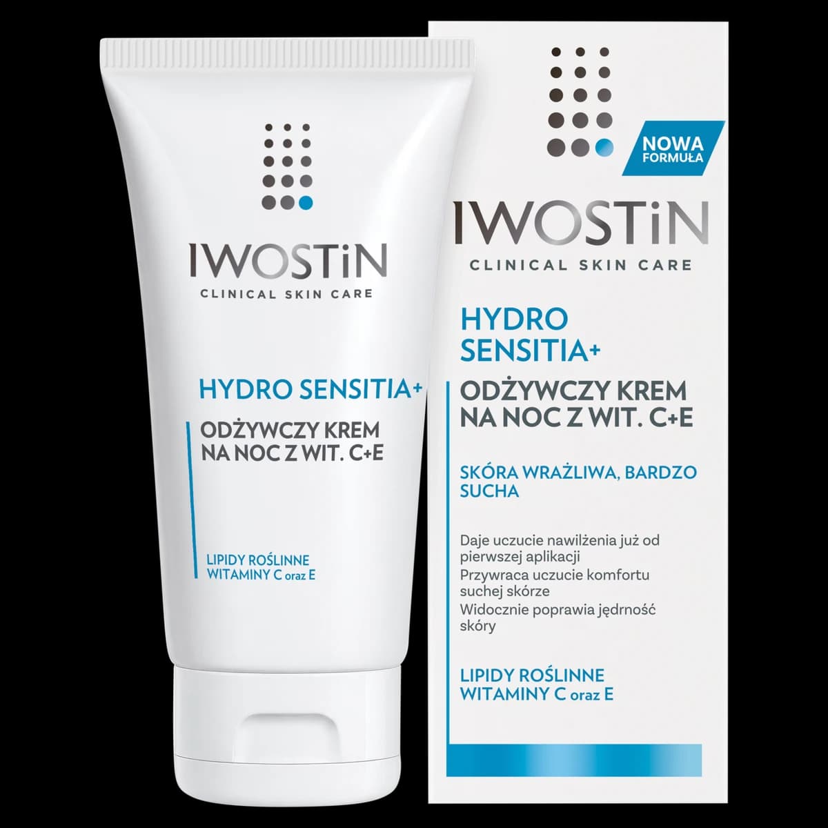 Iwostin Hydro Sensitia+ odżywczy krem na noc z Vit. C+E 50 ml