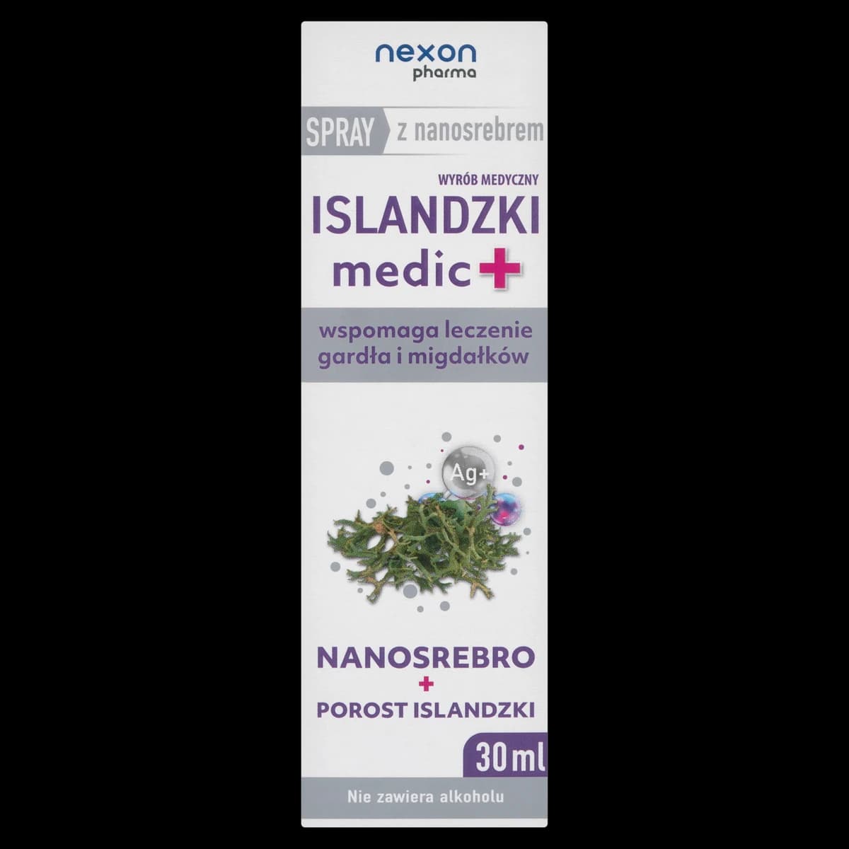 Islandzki Medic+ spray do gardła z nanosrebrem 30 ml