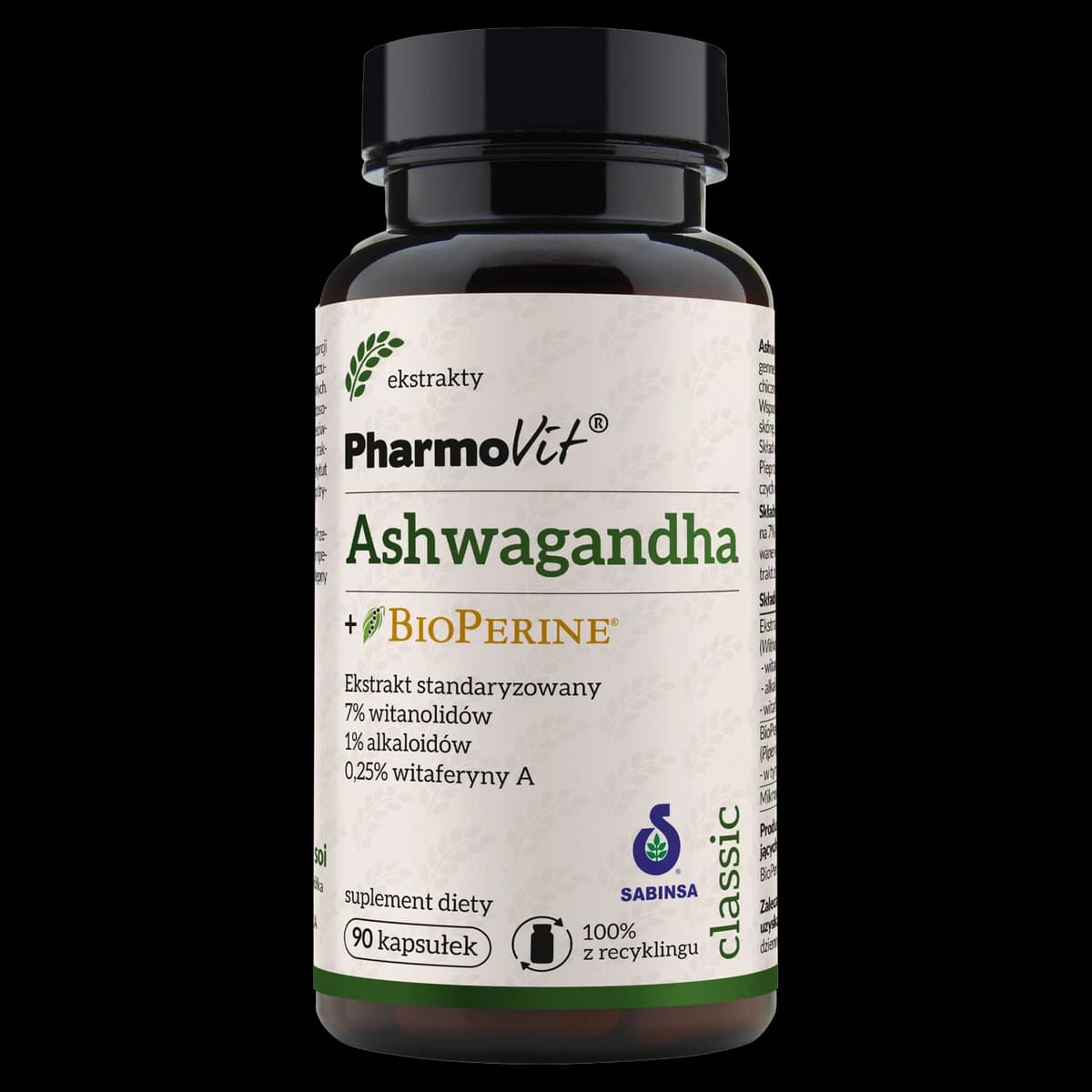 Pharmovit Ashwagandha + Bioperine 90 kapsułek