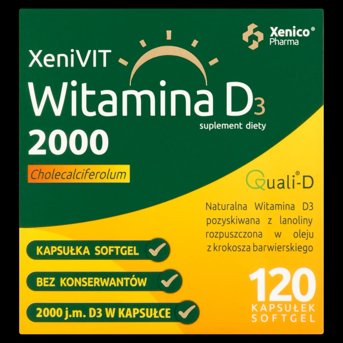 Xenivit Witamina D3 2000 IU 120 kapsułek