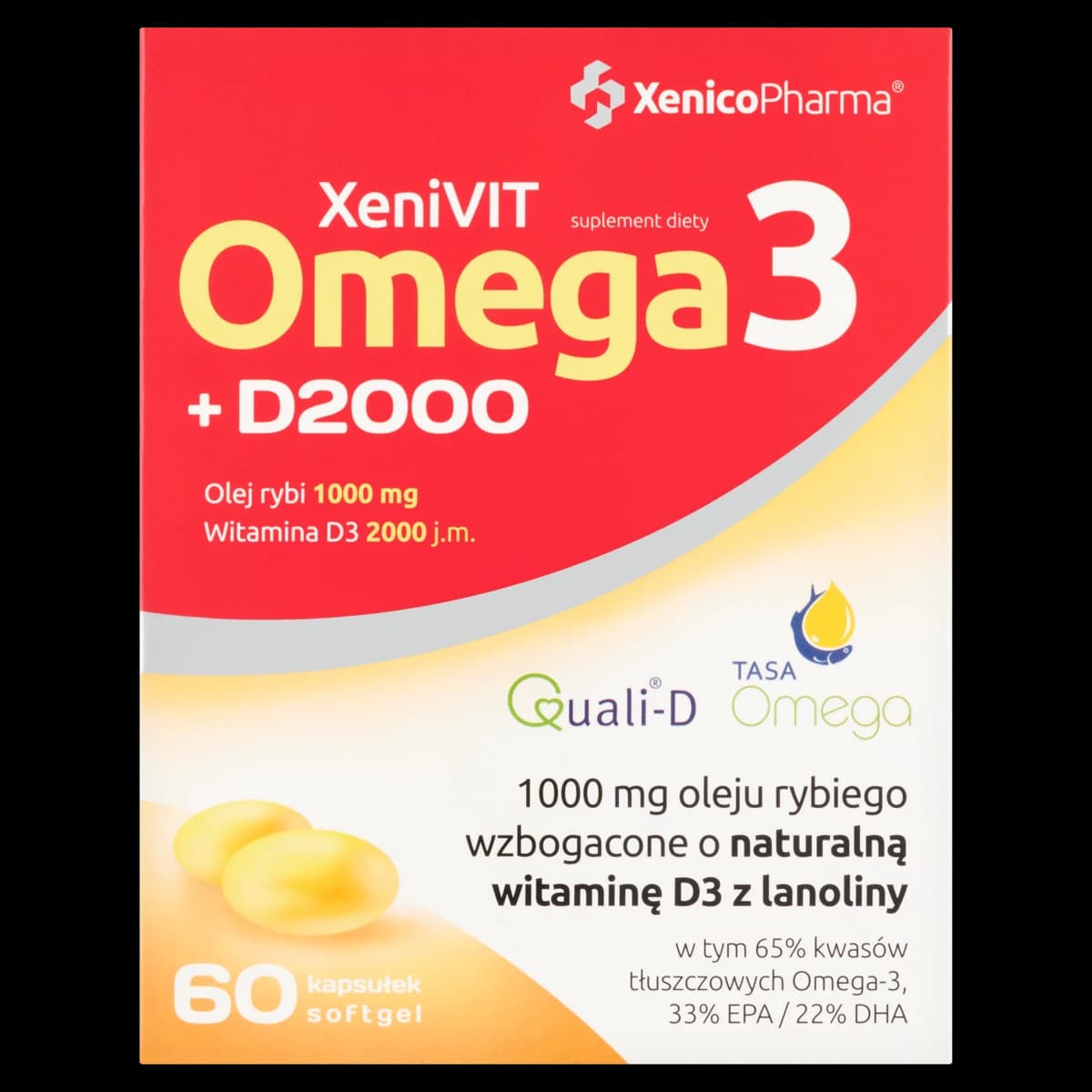 Xenivit Omega3 + D3 2000 IU 60 kapsułek