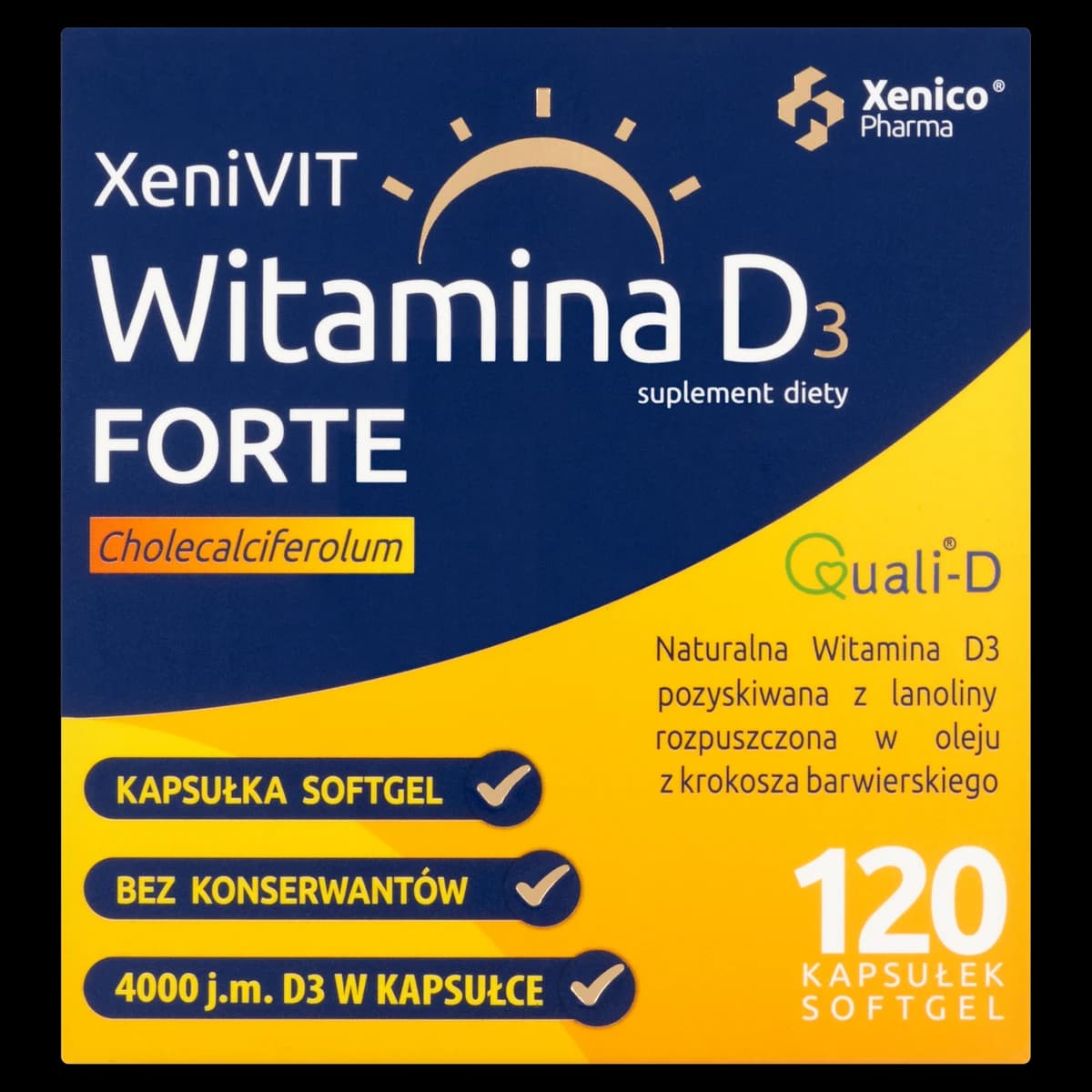 Xenivit Witamina D3 Forte 4000 IU 120 kapsułek