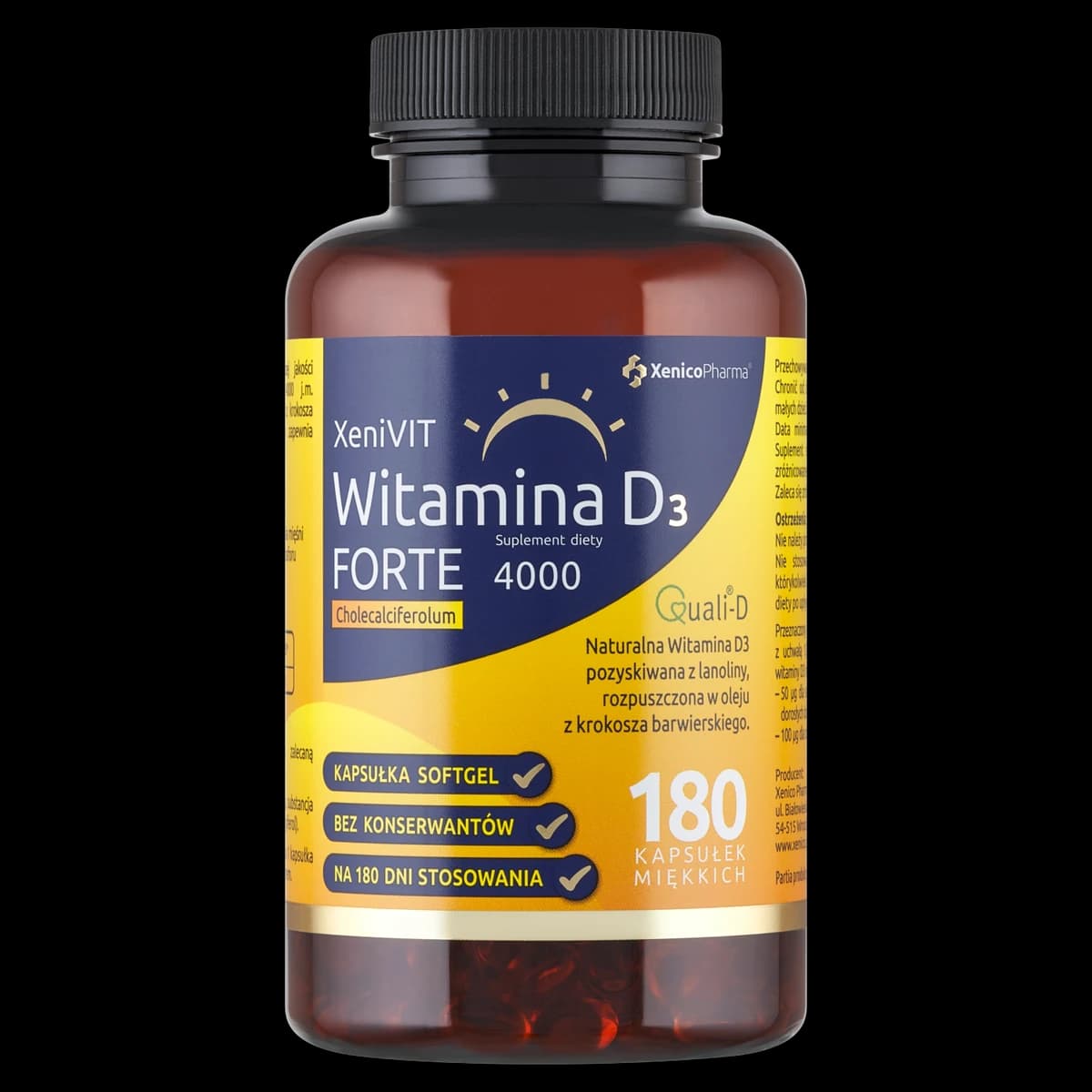 Xenivit Witamina D3 Forte 4000 IU 180 kapsułek
