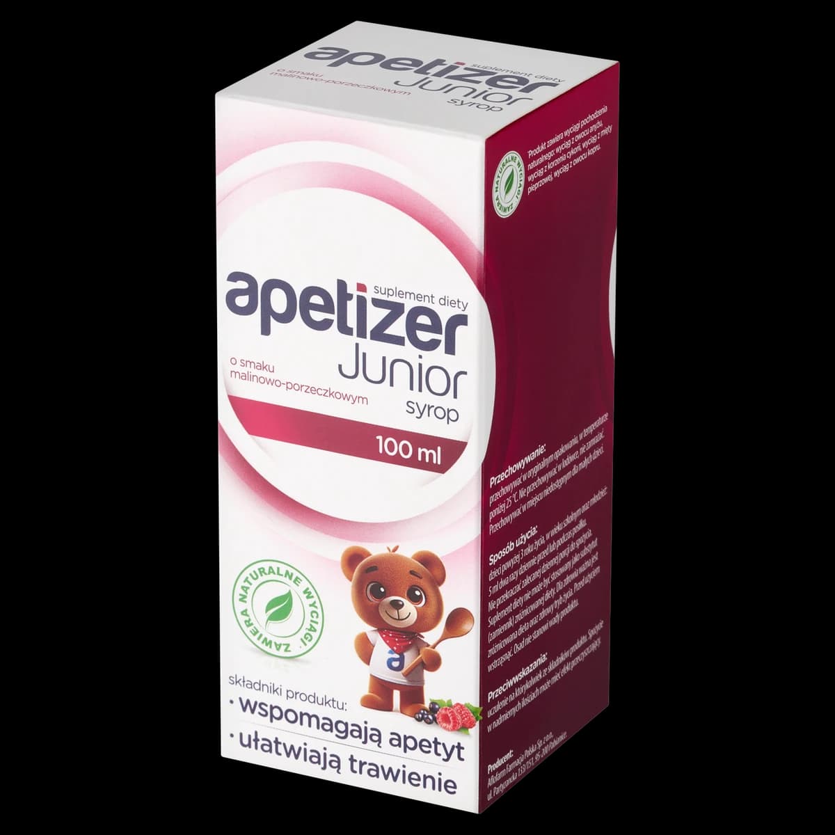 Apetizer Junior syrop o smaku malinowo-porzeczkowym 100 ml