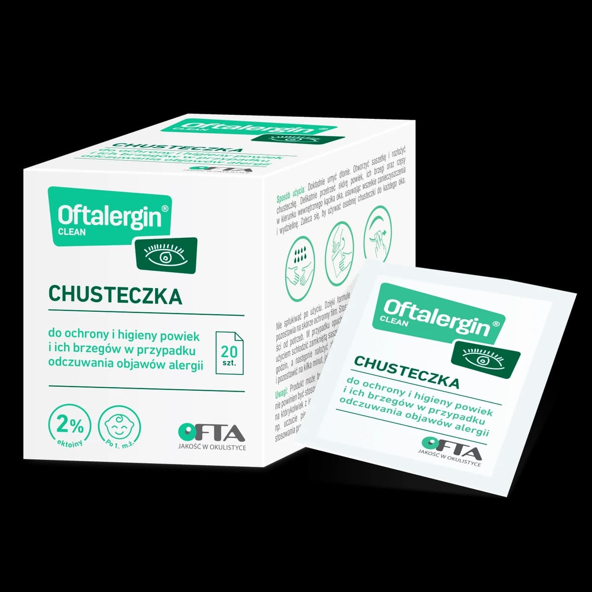 Oftalergin Clean chusteczki 20 sztuk
