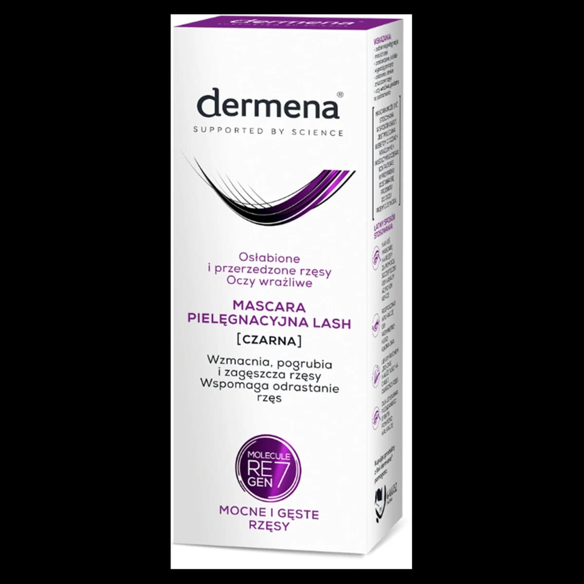 Dermena Lash mascara pielęgnacyjna osłabione i przerzedzone rzęsy czarna 10 ml
