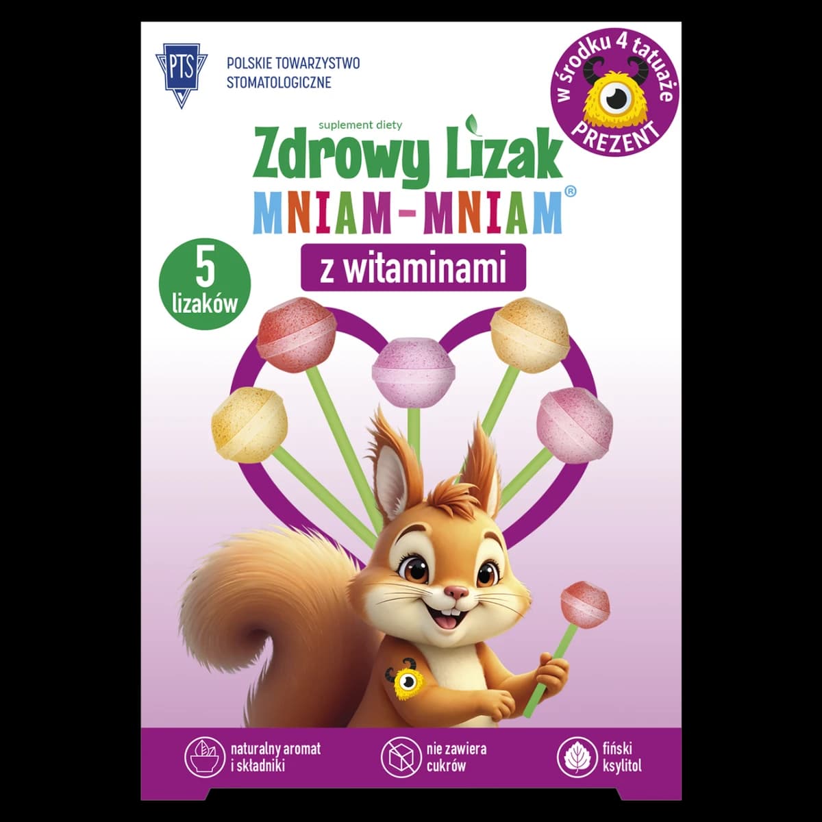 Zdrowy Lizak Mniam-Mniam z witaminami 5 sztuk
