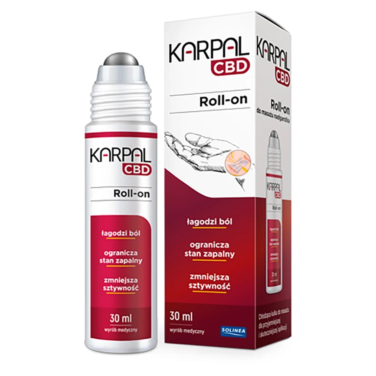 Karpal CBD roll-on do masażu przy zespole cieśni nadgarstka 30 ml
