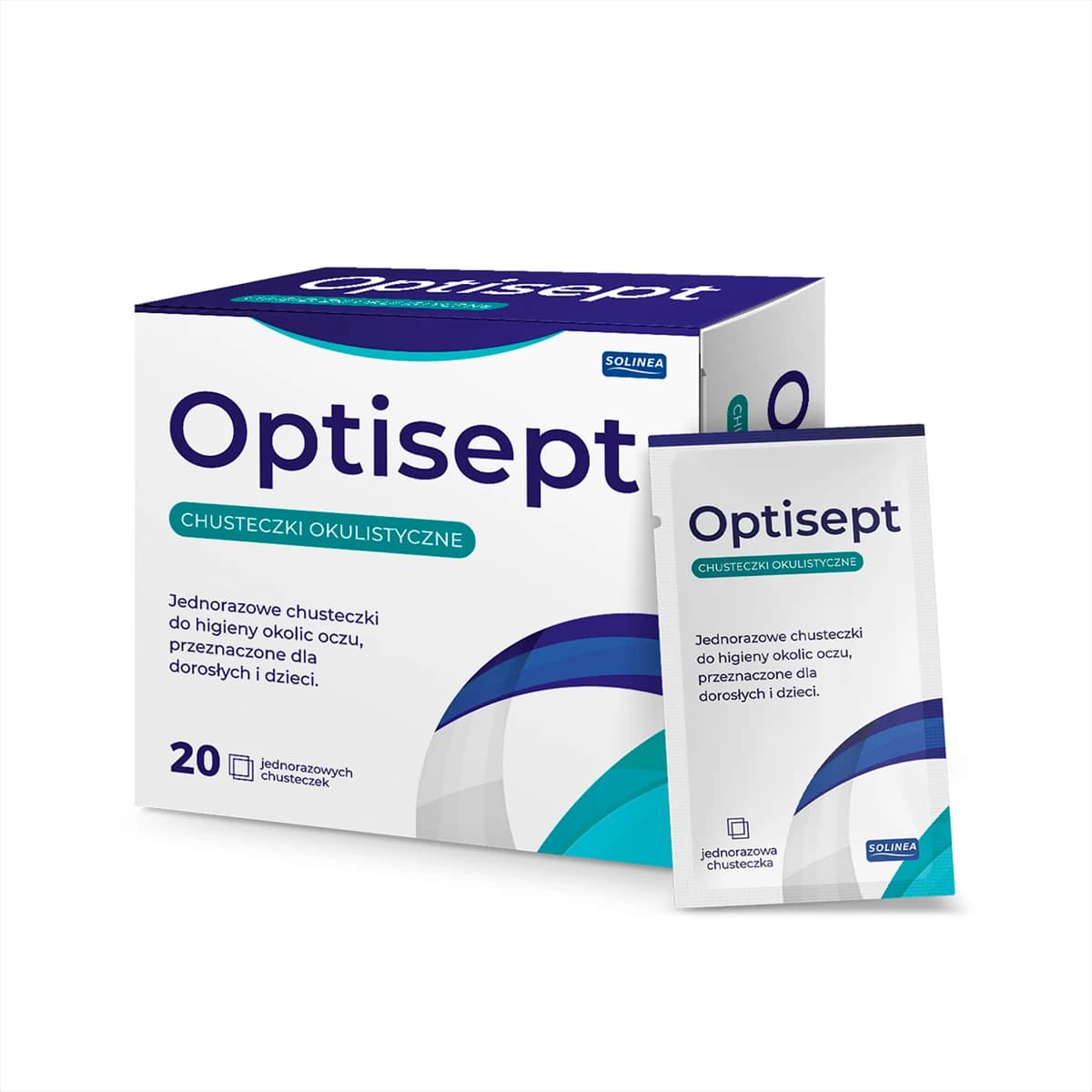 Optisept chusteczki do higieny okolic oczu 20 sztuk