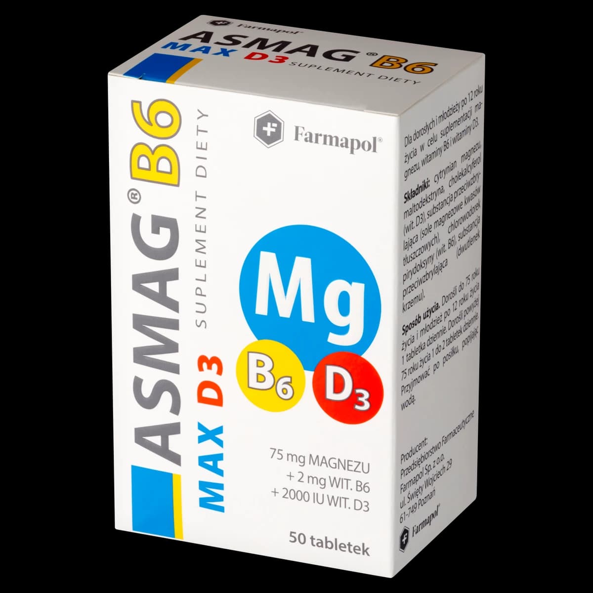 Asmag B6 Max D3 50 tabletek