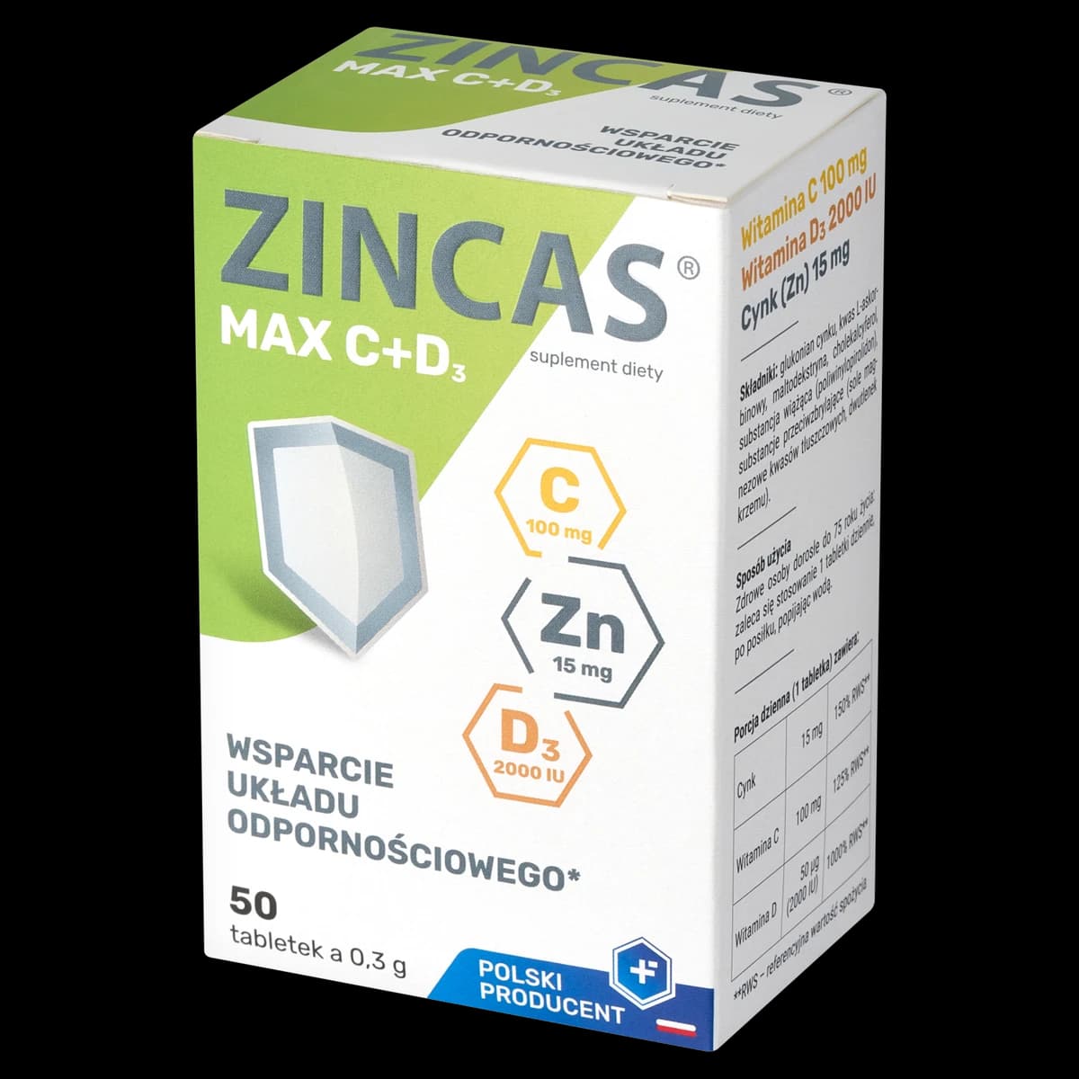 Zincas Max C + D3 50 tabletek