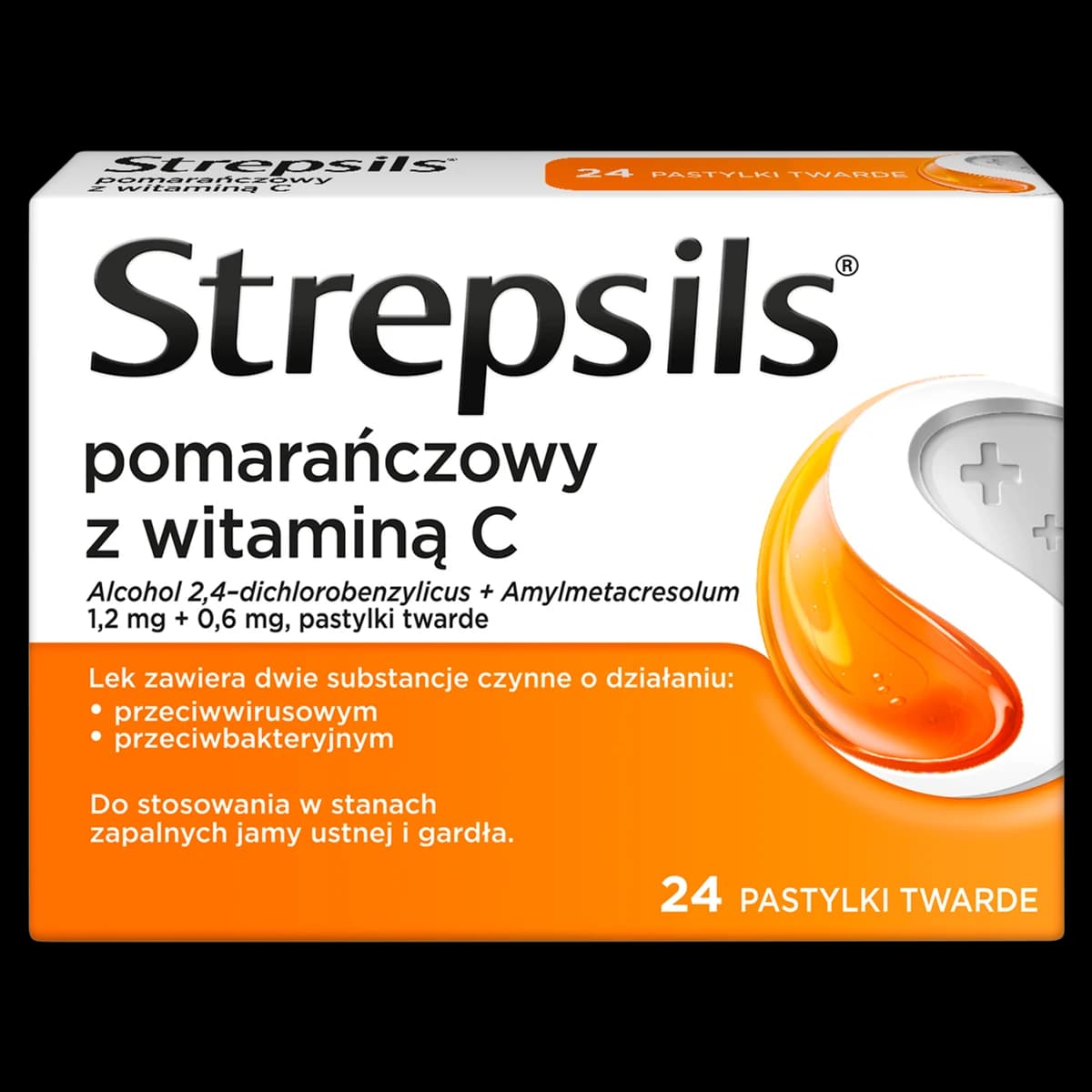 Strepsils pomarańczowy z witaminą C 24 pastylki