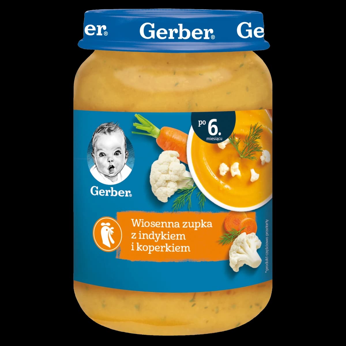 Gerber wiosenna zupka z indykiem i koperkiem dla niemowląt po 6. miesiącu 190 g