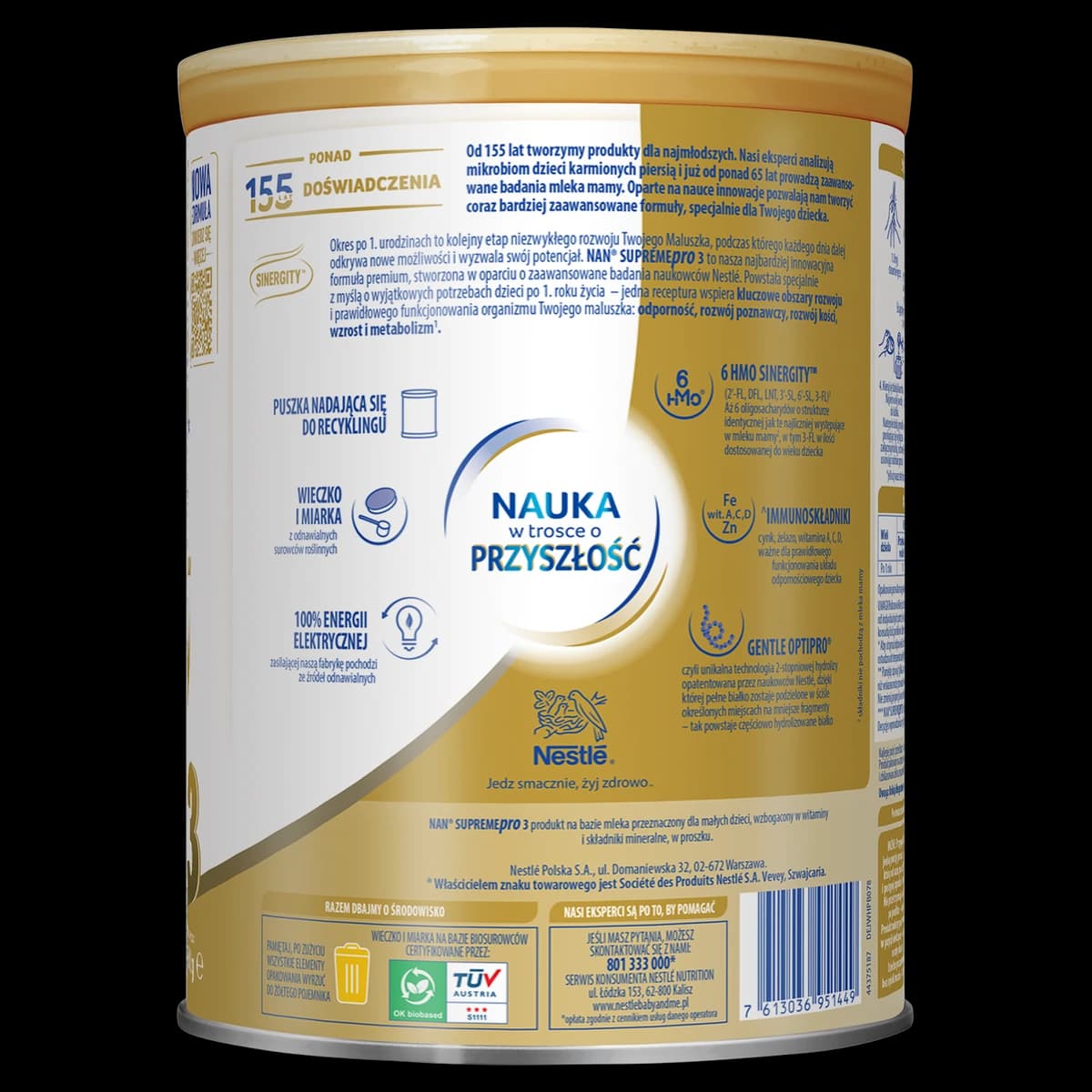 NAN SUPREMEPRO 3 Produkt na bazie mleka przeznaczony dla małych dzieci 800 g