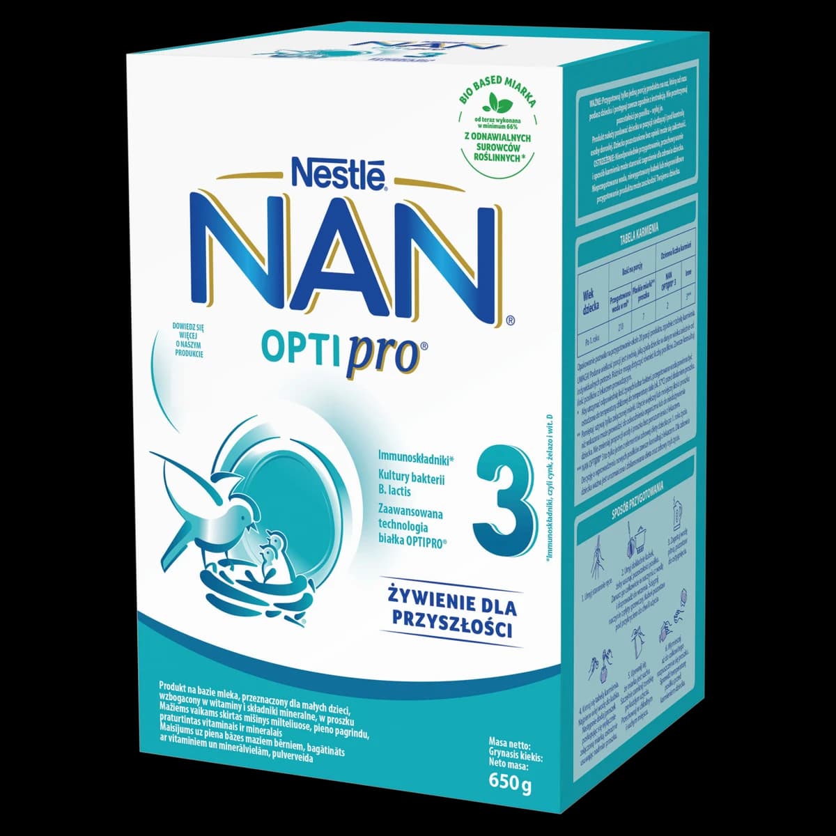 NAN OPTIPRO 3 Produkt na bazie mleka dla małych dzieci 650 g (2 x 325 g)