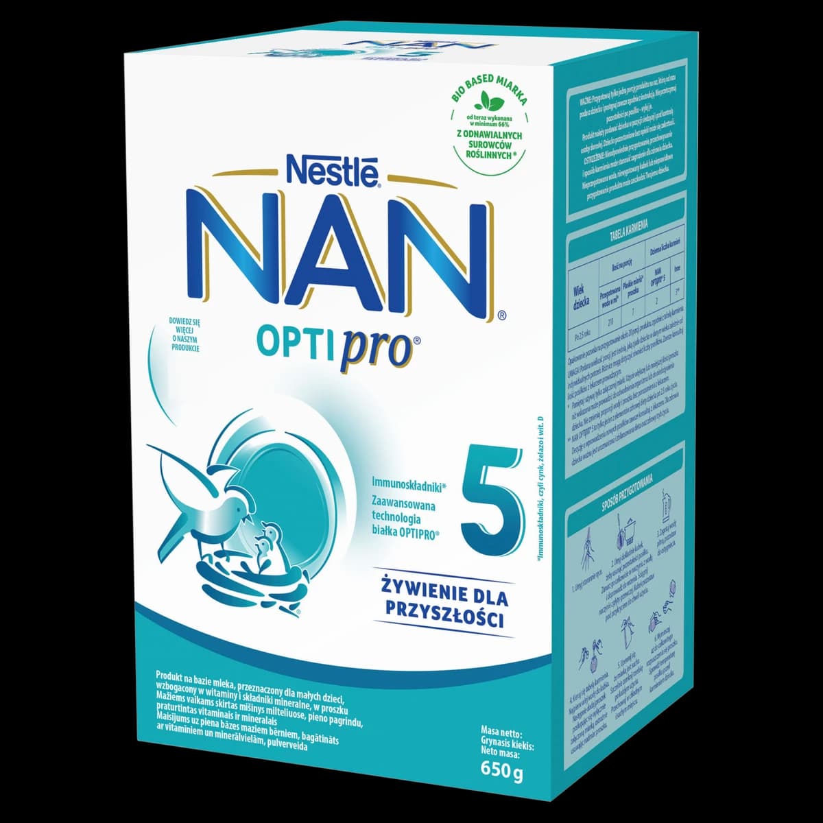 NAN OPTIPRO 5 Produkt na bazie mleka dla małych dzieci 650 g (2 x 325 g)