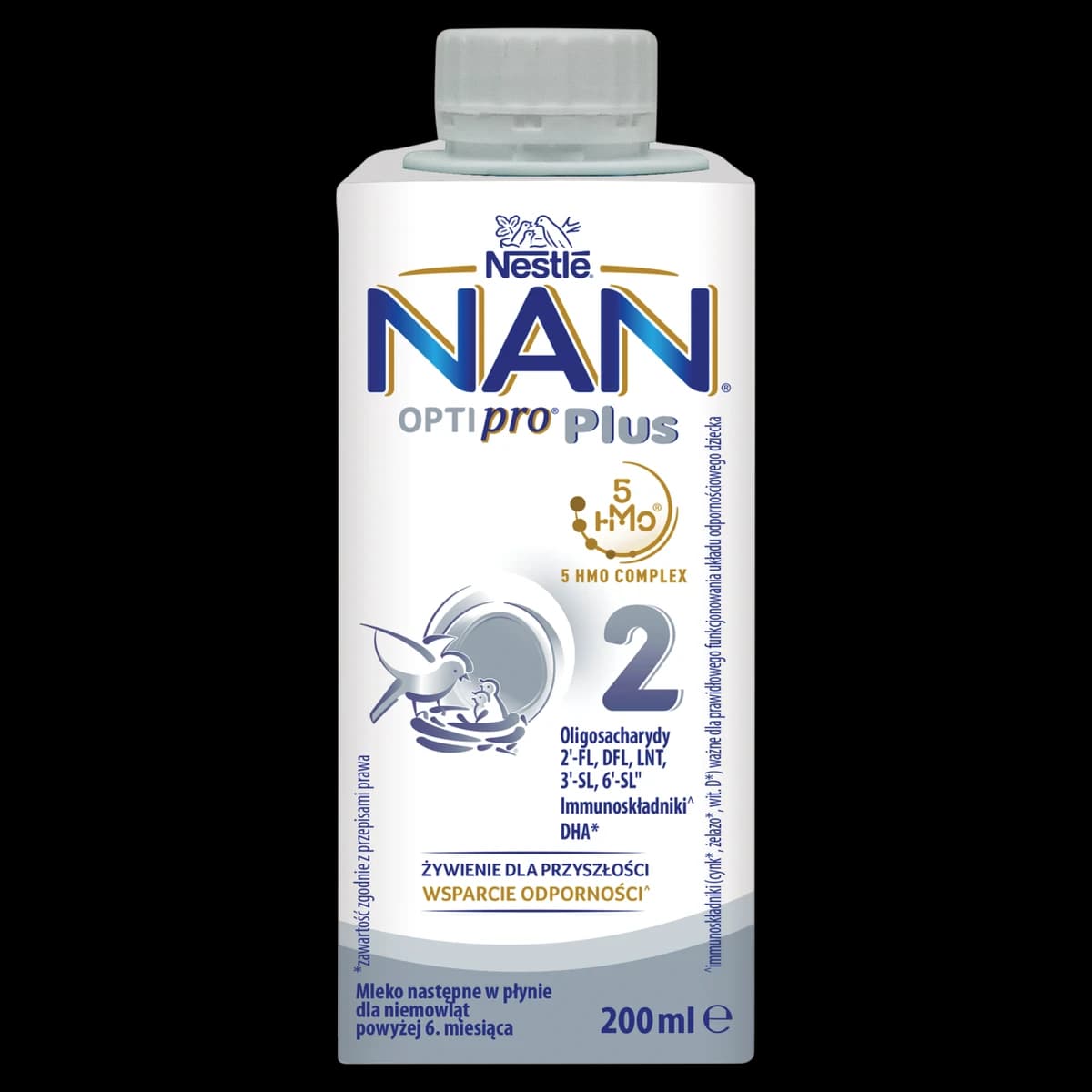 NAN OPTIPRO Plus 2 Mleko następne w płynie dla niemowląt powyżej 6. miesiąca 200 ml