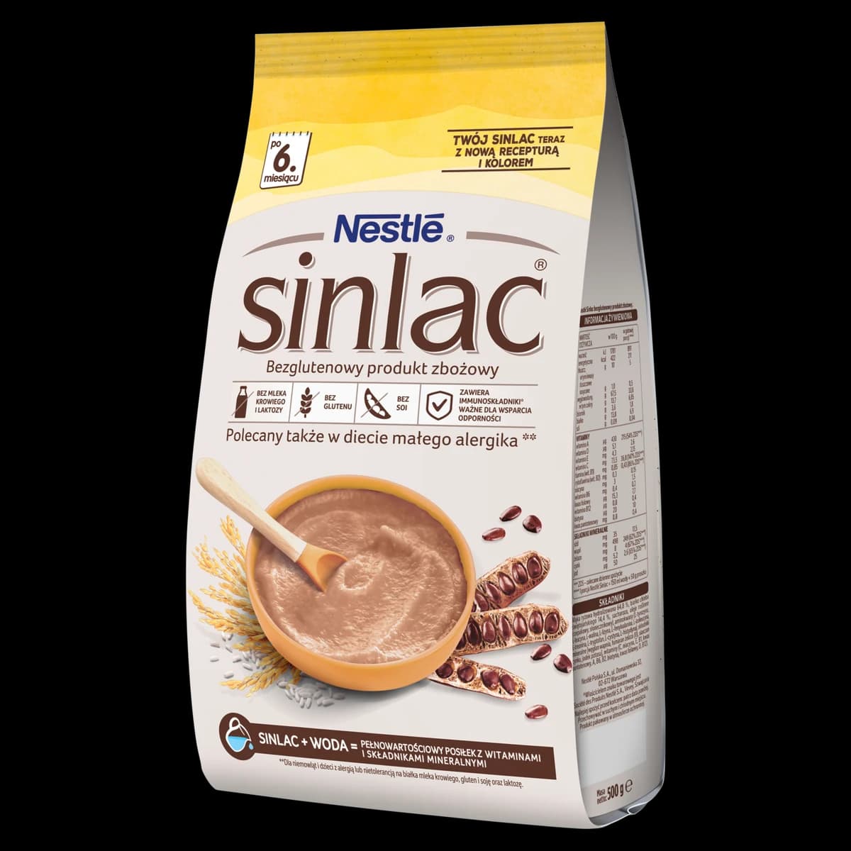 Nestlé Sinlac Bezglutenowy produkt zbożowy po 6. miesiącu 500 g