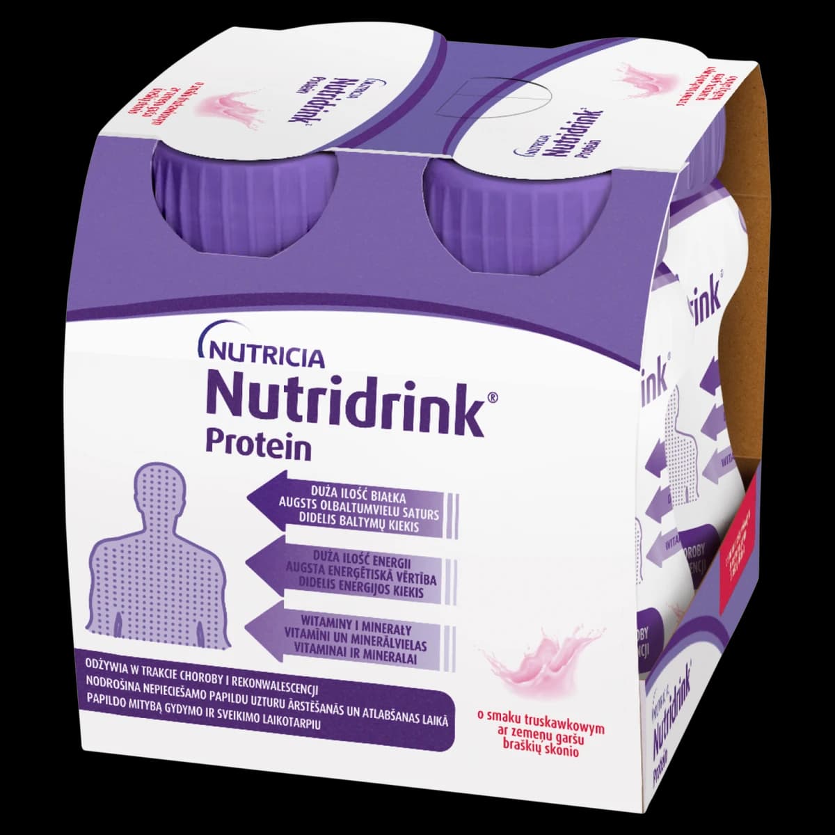 Nutridrink Protein o smaku truskawkowym 4 szt. po 125 ml