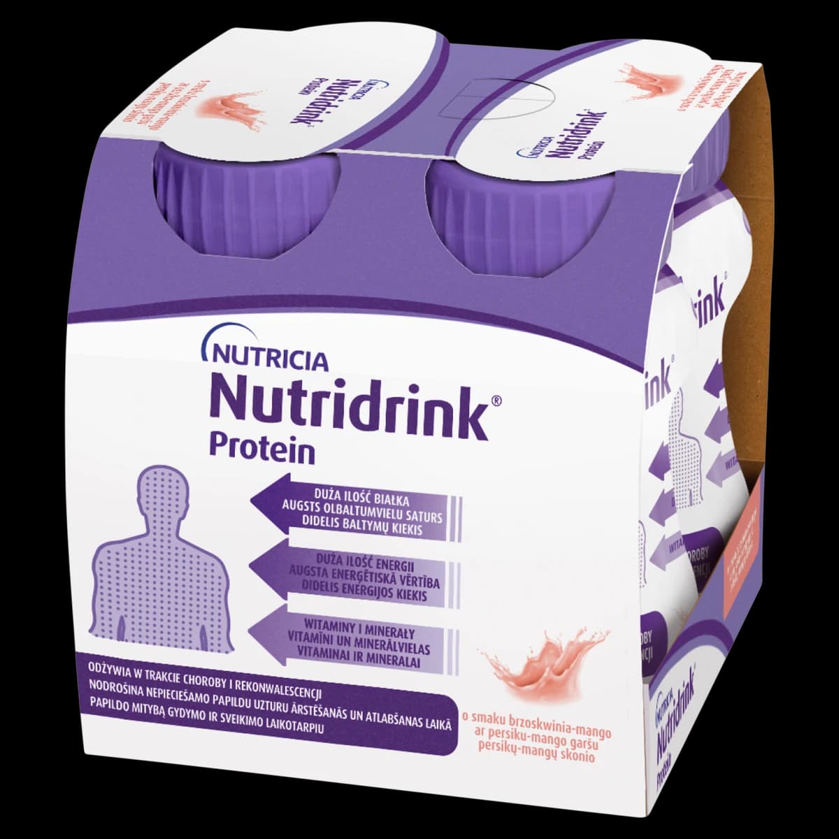 Nutridrink Protein o smaku mango, brzoskwini 4 szt. po 125 ml