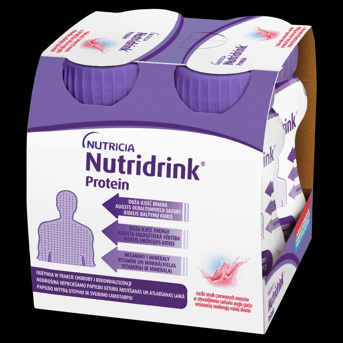 Nutridrink Protein rześki smak czerwonych owoców 4 szt. po 125 ml